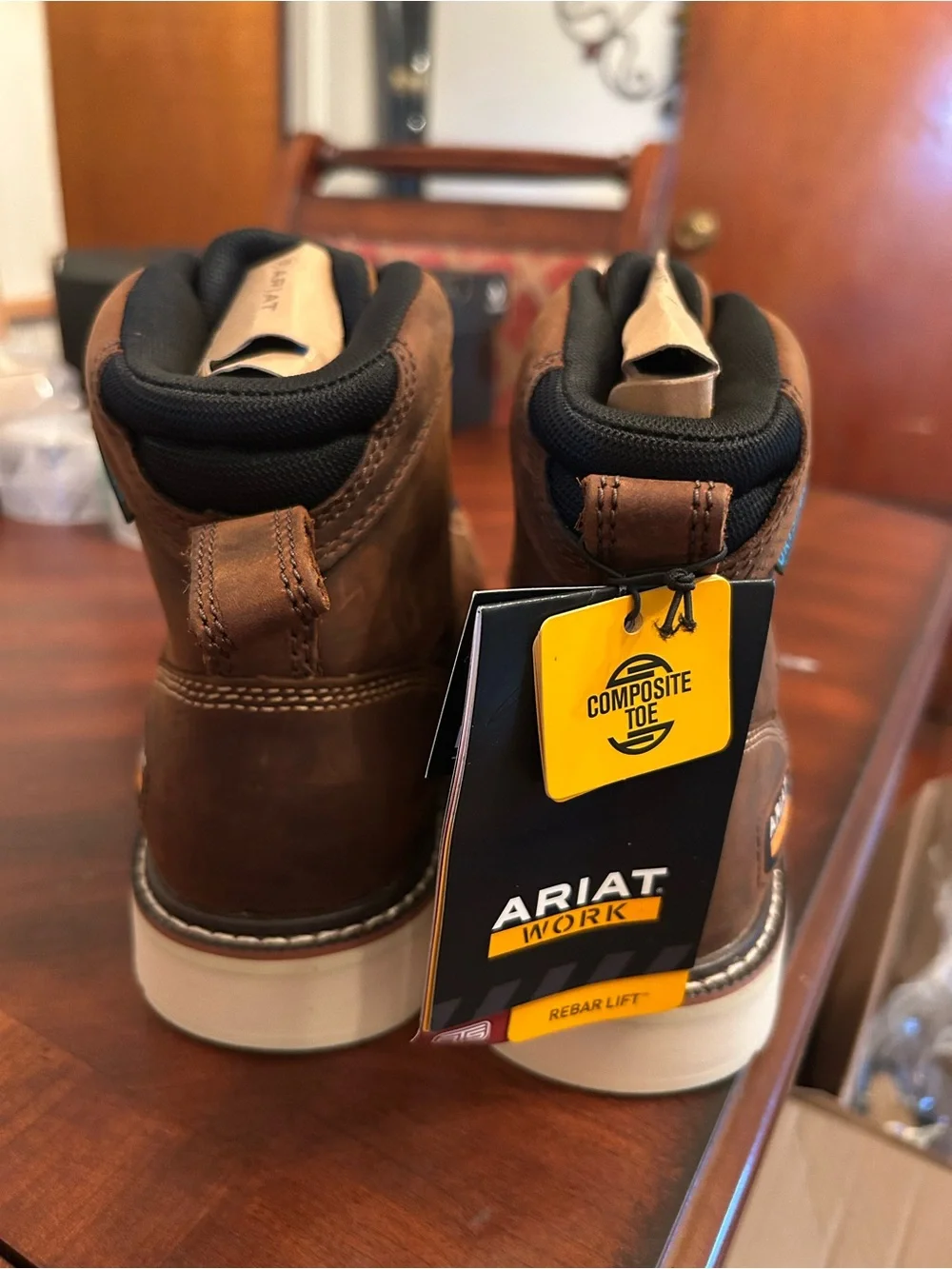 Men’s Ariat Men's Brown Work Moc Toe Boots, Composite Toe, size 7.5, New